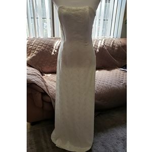 Beige strapless long dress